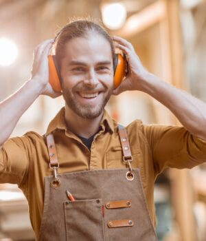 Portrait of a carpenter indoors