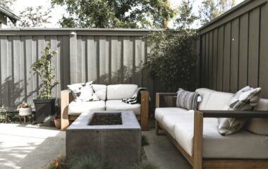 Relaxing outdoor space with couch